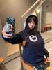 Sudadera con capucha para mujer, diseño holgado de nicho, estilo nuevo americano de calle principal 2025, estampado de lunares y letras, chaqueta perezosa