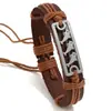 Pulsera de playa con patrón de delfín vintage pulsera de cuero de vaca tejida a mano personalidad simple tira ajustable joyería para hombres y mujeres