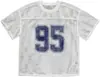 Directo del fabricante: Camiseta deportiva de malla estilo europeo y americano con estampado del número 95, corte holgado, cuello redondo, transpirable, disponible para dropshipping