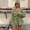 Pijama de Punto Bordado Holgado Transpirable para Mujer 2026, Estilo Europeo y Americano, Manga Larga con Pantalón Corto, Ropa de Casa que se Puede Usar Afuera