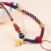 Cuerda para collar halter de hilo de algodón frotado a mano del Tíbet, cuerda para colgante de Buda Thangka de cera de abeja, cuerda para el cuello tejida a mano de estilo étnico