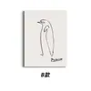 Estilo Nórdico Minimalista Morandi Picasso Pomba da Paz Borboleta Desenho em Linha Pôster de Exposição Estilo Wabi-Sabi Pintura de Alta Qualidade Emoldurada
