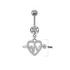 Gaibei fruta transfronteriza sirena ombliguera diamante completo cabeza colgante en forma de corazón joyería para piercing