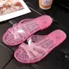 Pantuflas de cristal engrosadas para mujer, sandalias planas casuales para el hogar, uso interior y exterior, pantuflas de baño diarias antideslizantes