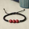 Pulsera de Cinabrio Arena Oro Púrpura para Mujeres y Hombres Pulsera de Cuerda Roja Tejida a Mano