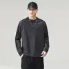 Moletom masculino estampado em 3D, novo estilo 2026, blusa de base, tamanho grande, camisa roxa de alta qualidade de manga longa para outono e primavera