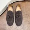 BORBOTIE Mocassins Masculinos 2026 Primavera/Verão Novos BC Business Casual Slip-on Camurça de Vaca Salto Baixo
