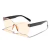 Óculos de Sol Raine Sem Aro Irregulares Estilo Gatinho para Homens e Mulheres, High-End Personalizados com Tachas Color-Blocking Óculos de Sol para Proteção Solar ao Ar Livre