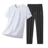 Traje Deportivo de Verano para Hombre de Secado Rápido, Manga Corta, Sensación de Hielo, Media Manga, Holgado, Transpirable, Casual, Versátil, Ropa Deportiva para Fitness