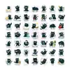 Estilo Nuevo Transfronterizo 50 Lindos Gatos Negros Antropomórficos de Dibujos Animados Pegatinas Creativas para Botellas de Agua y Decoración de Patinetas, Pegatinas Impermeables