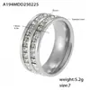 Anillo de doble capa de circón simple europeo y americano Xinyixin anillo para el dedo de comida anillo de acero inoxidable chapado en oro real de 18K joyería al por mayor