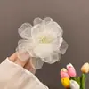 Pasador de Flor de Organza de Primavera para Mujer, Pinza para Flequillo Lateral, Pasador de Estilo Puro y Elegante, Pasador Pequeño, Pinza de Pato, Accesorio para el Cabello para Verano
