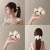 Pinza de Plátano con Lazo de Doble Cara Estilo Coreano para Mujer, Pinza de Cola de Caballo de Alta Gama, Pinza Vertical para Cabello Semirecogido, Pinza de Garra, Flor para el Cabello, Pinza para el Cabello, Accesorios para el Cabello