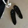 Primer Encuentro con los Elegantes Zapatos Planos Bajos Tachonados para Mujer, Zapatos Slip-On con Lazo Estilo Francés, Versátiles Zapatos de Noche