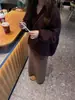 Falda de Punto Peludo a Rayas 2025 Invierno Estilo Coreano Cintura Media-Alta Ajustada Recta Cubre la Carne y la Entrepierna Falda para Mujer