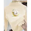 Camiseta de Manga Larga para Niñas Otoño/Invierno 2026 Nuevo Estilo Top Térmico de Polar Alemán para Niños Medianos y Mayores Estilo Coreano Elegante Top con Volantes Ropa Interior