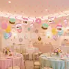 Bandera de Tirar de Cumpleaños Suave Linda Femenina Estilo Fresco Dulce Pancarta de Letras para Fiesta Adornos Decoración para Cupcakes