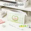 Bolsa de Lápis Girly Heart de PU de Grande Capacidade com Tulipas de Primavera Estilo Ins Bolsa de Papelaria de Alto Valor Bolsa de Armazenamento Lápis à Prova d'Água