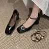 3 Formas de Usarlos~Zapatos Mary Jane Retro Franceses para Mujer en Piel de Vacuno de Grano Completo, Nuevos Tacones Altos con Piel de Grano Completo por Dentro y por Fuera