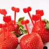Tenedor de Fruta de Dibujos Animados para Niños, Set Creativo de Señales de Fruta de Animales Lindos de Plástico, Señal para Almuerzo