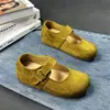 Nuevos zapatos Birkenstock de moda vintage estilo bosque para mujer, versátiles zapatos planos Mary Jane estilo coreano, zapatos de cuero suave para mujer