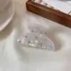 Pinza para el Cabello de Acetato de Alta Gama con Pedrería Estilo Coreano Pinza Versátil para Cola de Caballo Alta para Mujeres Pinza de Tiburón Semirredonda Accesorio para el Cabello