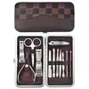 Estuche de Cortaúñas a Cuadros Set de Cortaúñas Portátil Herramienta de Limpieza de Oídos Set Regalo para Actividades