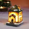 Decorações de Natal Resina Luminosa Micro-Paisagem Casa Pequena Decoração de Natal Pequenos Enfeites Suprimentos para Presente
