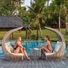 Conjunto Creativo de Sofás para Exteriores para Alojamiento, Popular en Redes Sociales, Cama Lounge para Piscina de Hotel Resort Nido de Pájaro de Ratán en la Costa de Bali