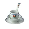 Melamina antiguo nostálgico gallo hot pot juego de vajilla mesa juego de cuatro piezas tazón palillos cuchara taza plato de hueso comercial creativo