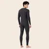 Conjunto de Ropa Interior Térmica para Hombre Cuello Redondo Cepillado por Ambos Lados Corte Ajustado Ropa de Otoño Pantalones de Otoño Capa Base de Temperatura Constante Ropa Cálida