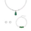 Collar de Perlas Naturales de Agua Dulce para Mujer Colgante de Calabaza de Calcedonia Verde Juego de Regalo para el Día de la Madre Joyería de Plata Esterlina S925