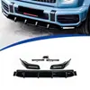 Adequado para Modelos 19-24 Classe G W464 G63 Spoiler Dianteiro Lábio Dianteiro Conjunto de 3 Peças com Luzes, Feito de Material ABS em Preto Brilhante e Textura de Carbono