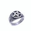 Nuevo anillo de pentagrama retro de acero de titanio europeo y americano para hombre, personalidad dominante, joyería de comercio exterior al por mayor