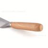Fabricante en stock pala para pizza de acero inoxidable, mango de madera, cuchillo para pastel, pala para pastel, cuchillo para queso, pala triangular dentada, herramienta para hornear