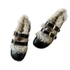 Zapatos Mary Jane de cuero suave estilo francés con doble tira para mujer, con punta poco profunda, forro de lana de cordero para abrigar y suela plana, adecuados para usar al aire libre.