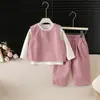 Estilo Casual de Primavera e Outono Cor Sólida Regular Colete de Trabalho de Outono Terno de Três Peças Manga Longa Meninas