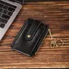 Bolsa para monedas de color sólido personalizada con llavero, Tarjetero mini delgado, Cartera portátil estilo coreano, Procesamiento de personalización de logotipo