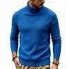 Otoño Invierno Nuevo Suéter de Cuello Alto para Hombre Ropa Interior de Punto Juvenil Rayado Ajustado Casual de Punto para Hombre