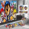 Amazon Popular Internacional Serie Patrulla Canina Impresión Digital Poliéster Impermeable y Antimoho Cortina de Ducha Juego de Cuatro Piezas Fabricante