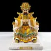 Estátua de mármore branco do Bodhisattva Rei Dragão Guangji, estátua do Grande Avô Dragão Cinco da Montanha Wutai para santuários budistas domésticos e oferendas de mesa de escritório