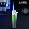 Encendedor inflable creativo a prueba de viento de alto valor de color degradado de llama azul, encendedor compacto de regalo para damas, encendedor de cigarrillos al por mayor