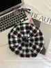 Estilo Dulce Retro~ Boina de Lana a Cuadros Japonesa Nueva Otoño/Invierno para Mujer, Moda Diaria Dulce y Elegante Sombrero Octogonal