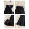 Shorts de Veludo Cotelê Vintage para Mulheres, Calças Pantalona de Cintura Alta em Linha A para Outono e Inverno, Calças Saia Plissadas Emagrecedoras, Calças Saia com Cintura Anti-Exposição