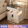 Mesita de noche inteligente para uso en dormitorio, multifuncional, flotante, de lujo ligero, diseño simple, con cerradura de contraseña por huella dactilar
