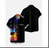 Camisas de Hombre de Venta Caliente Transfronterizas Nuevas Camisas de Playa Hawaianas de Manga Corta con Cuello Estampado Digital 3D