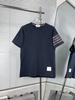 Venda Direta da Fábrica Tb Versão Alta Verão 25 Novo Top de Manga Curta com Gola Redonda Bordado de Quatro Barras Camiseta Masculina