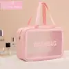 Bolsa de Higiene Pessoal para Viagem, Separação Seca e Úmida, Bolsa de Armazenamento Transparente à Prova d'Água, Grande Capacidade, Portátil para Viagem de Negócios Hotel Maquiagem Bolsa de Higiene Pessoal