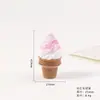 Resina Sorvete Artificial DIY Acessórios para Joias Estéreo Desenho Animado Gradiente Casquinha Atacado Colorido Fofo Mesa