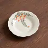 Porta-copos de Cerâmica Osmanthus Pintado à Mão Formato de Pétala com Isolamento Térmico Acessórios para Conjunto de Chá Kung Fu Porta-copos de Alto Valor para o Anfitrião
